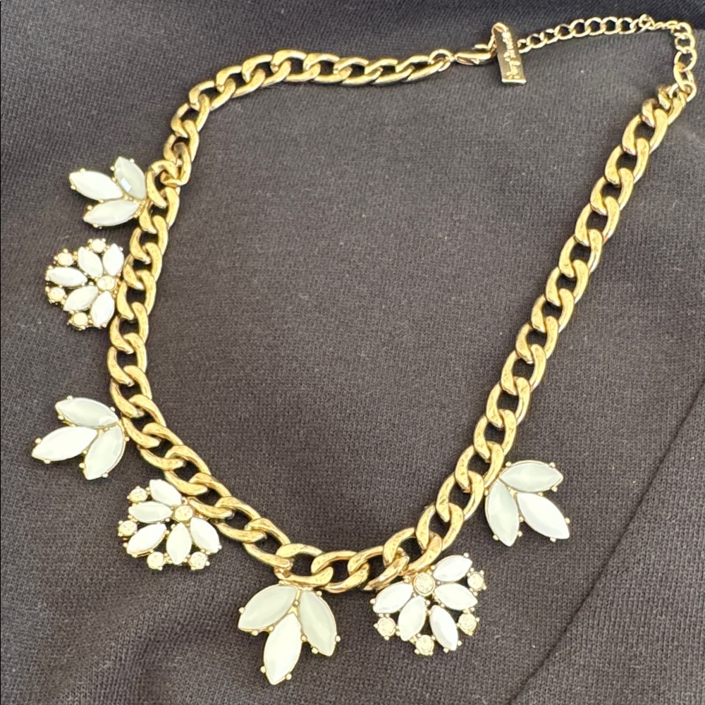 Rockbox by Perry Street white stone and gold statement necklace